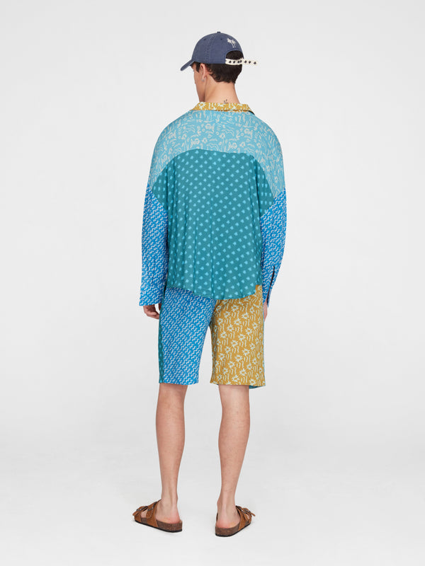 Esteban Cortazar Blue Estrellitas Long Shorts Blue Estrellitas