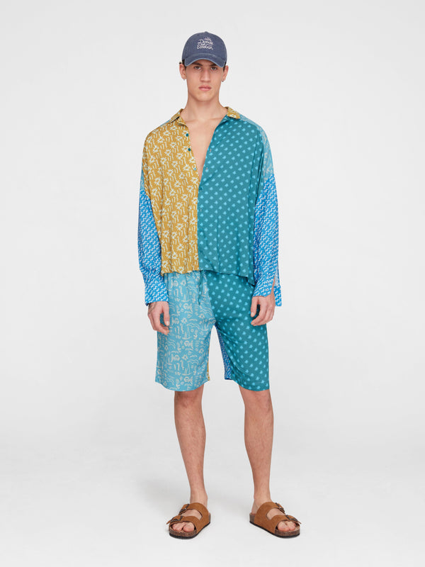 esteban cortazar Blue Estrellitas Long Shorts Blue Estrellitas