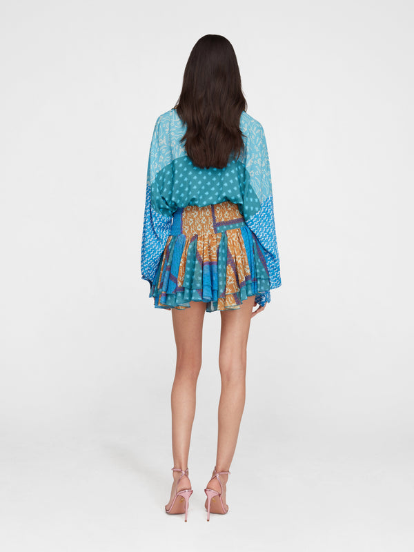 Esteban Cortazar Blue Estrellitas Long Sleeve Shirt Blue Estrellitas