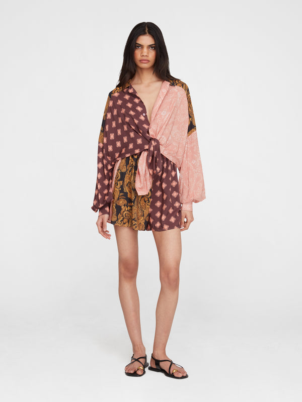 Esteban Cortazar Brown Estrellitas Long Sleeve Shirt Brown Estrellitas