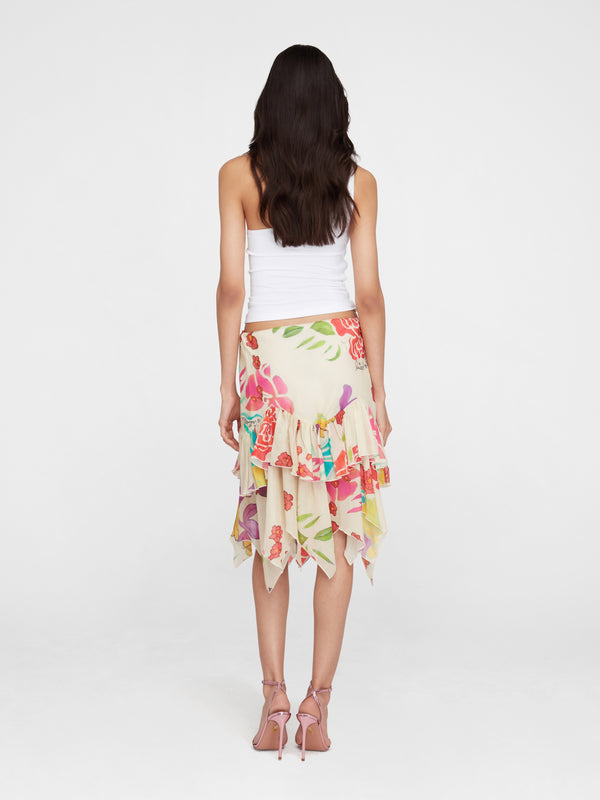 Esteban Cortazar Flores Cotton Midi Skirt
