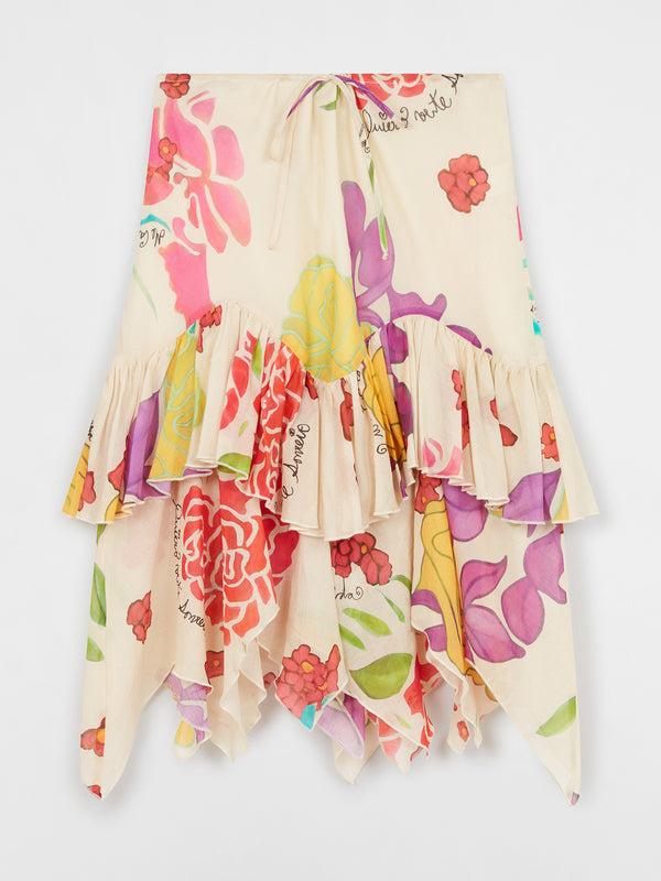 Esteban Cortazar Flores Cotton Midi Skirt