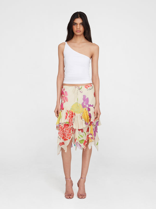 esteban cortazar Flores Cotton Midi Skirt