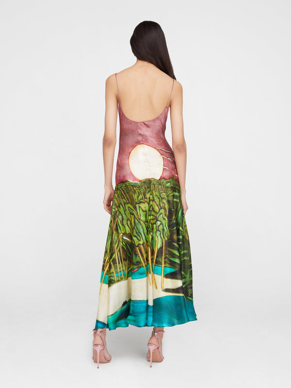 Esteban Cortazar La Sierra Silk Midi Dress