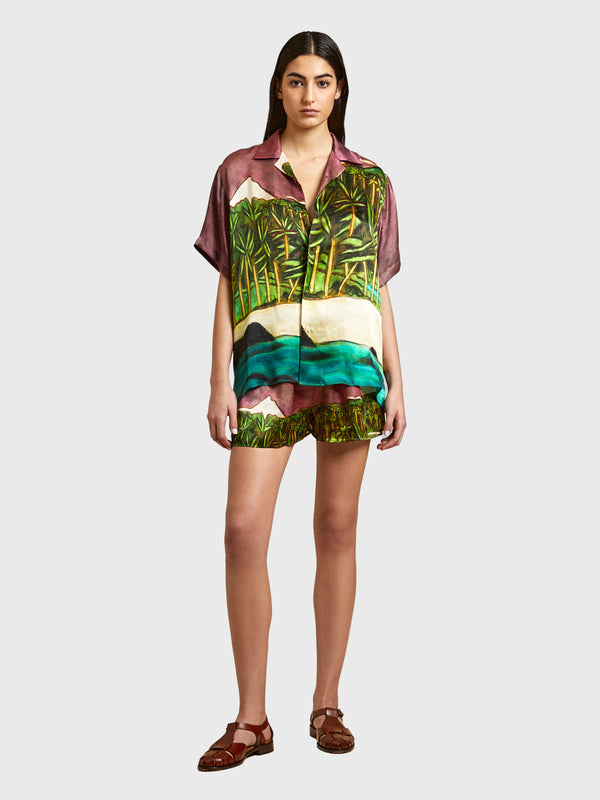 Esteban Cortazar La Sierra Silk Mini Shorts