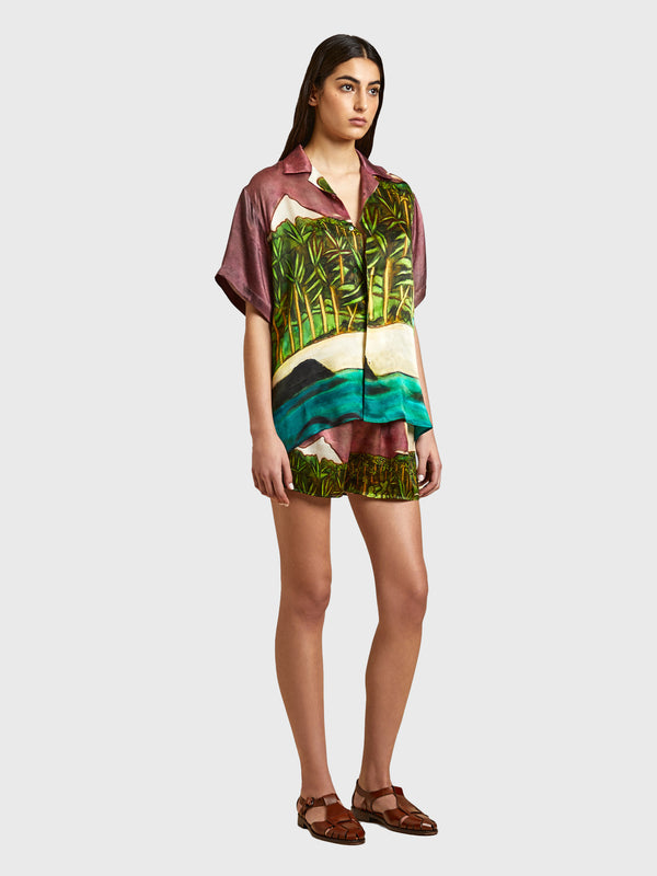 Esteban Cortazar La Sierra Silk Mini Shorts