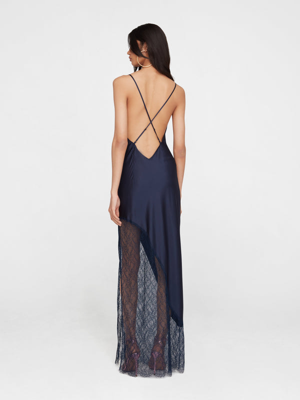 Esteban Cortazar Midnight Lace Long Dress