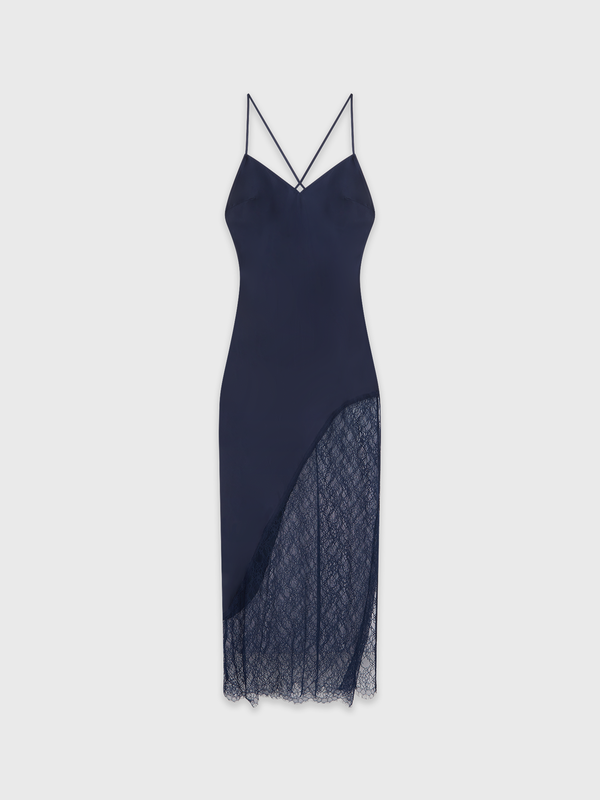 Esteban Cortazar Midnight Lace Long Dress