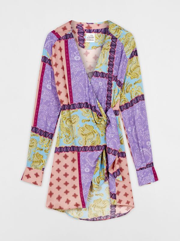 Esteban Cortazar Paisley Wrap Mini Dress Paisley