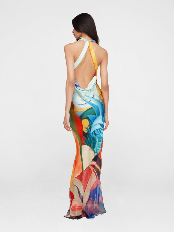 Esteban Cortazar Salpicon Long Silk Dress