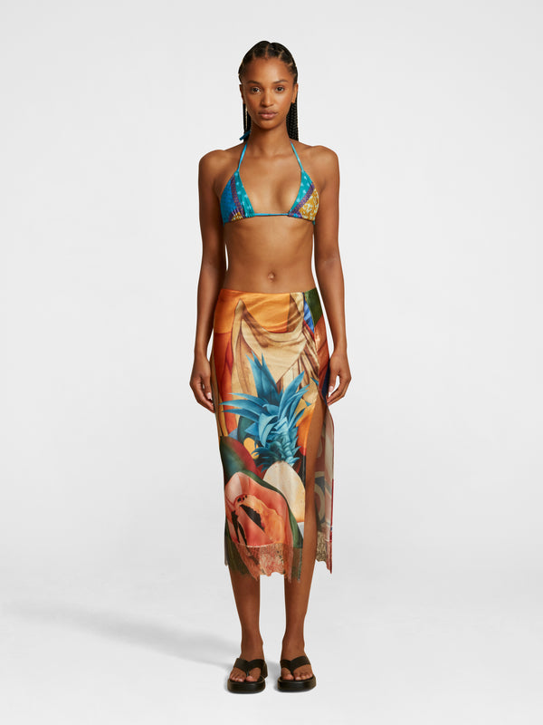 esteban cortazar Salpicon Silk Skirt