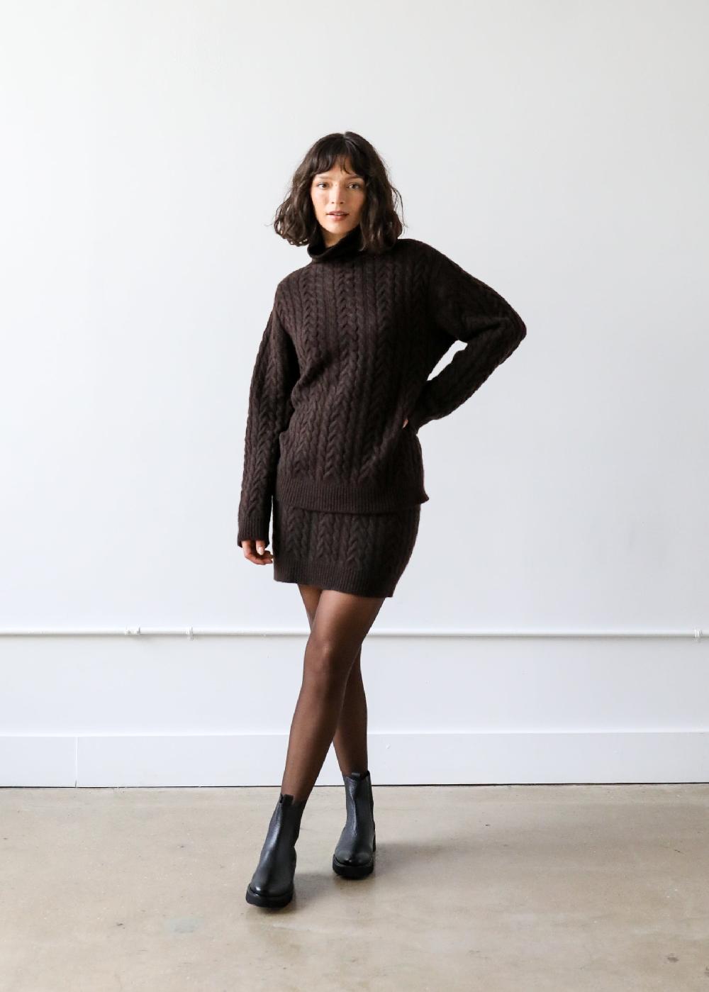 Estella Beatrice Skirt In Espresso Cashmere