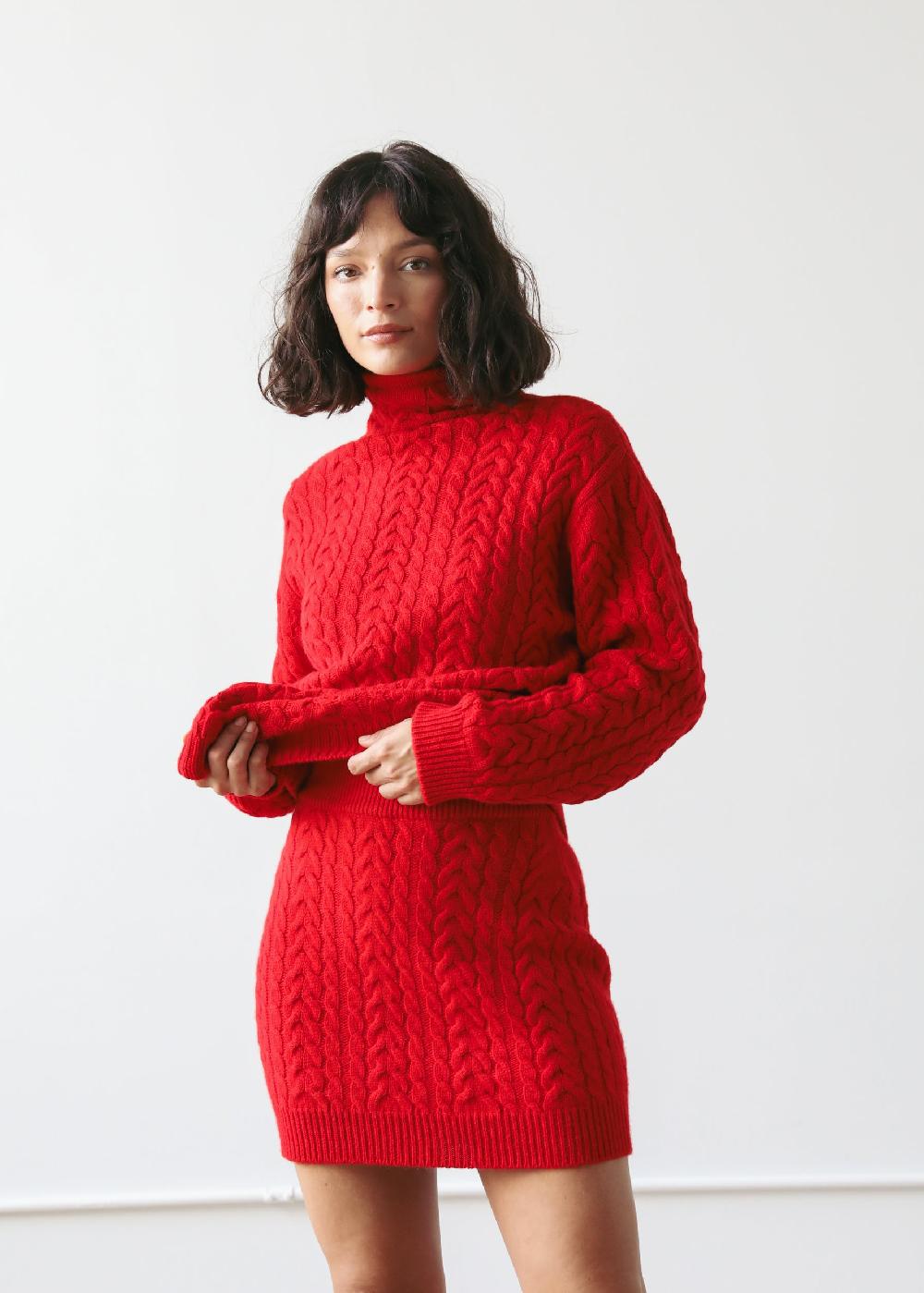 estella Beatrice Skirt in Red Cashmere