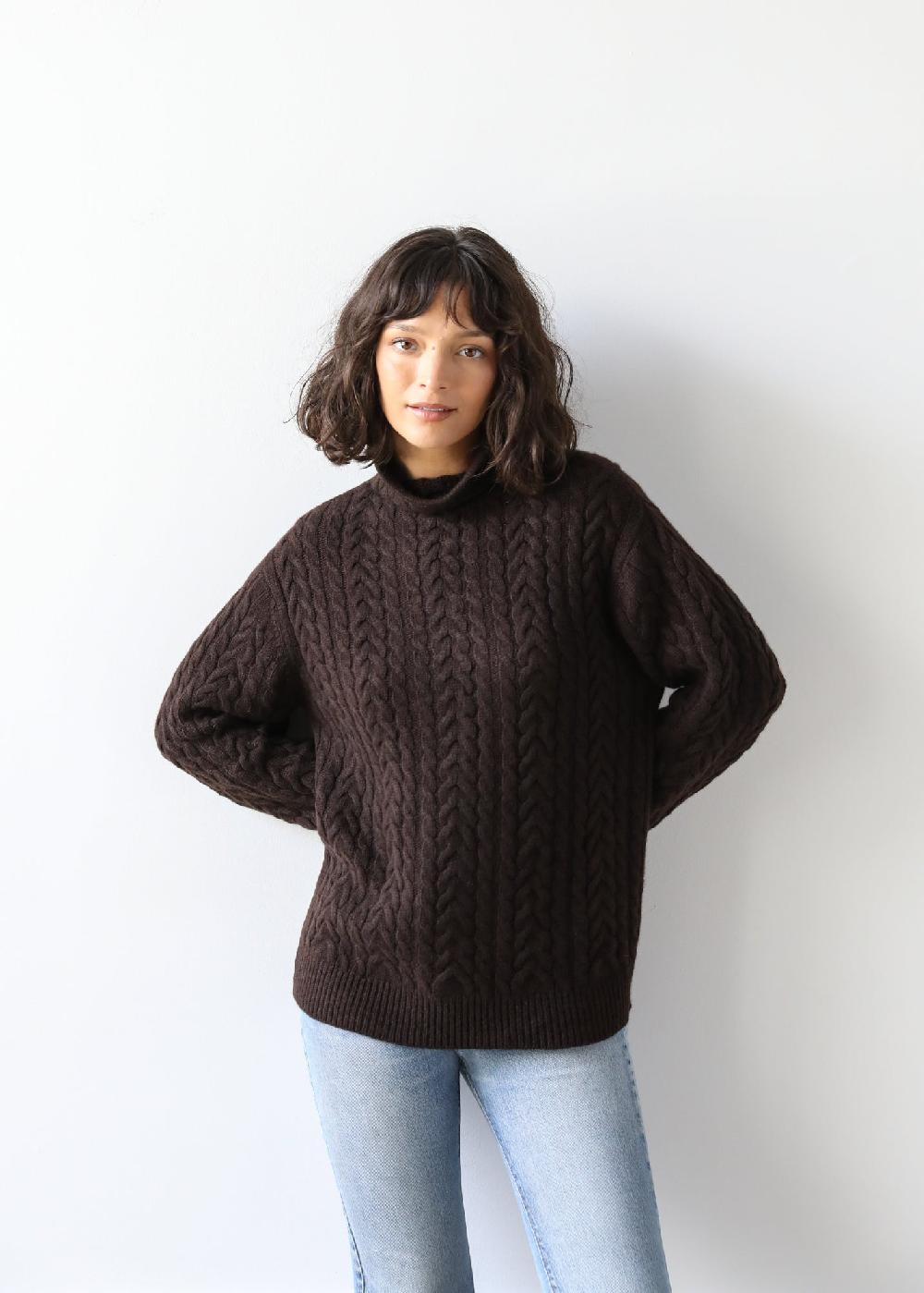 Estella Beatrice Sweater In Espresso Cashmere