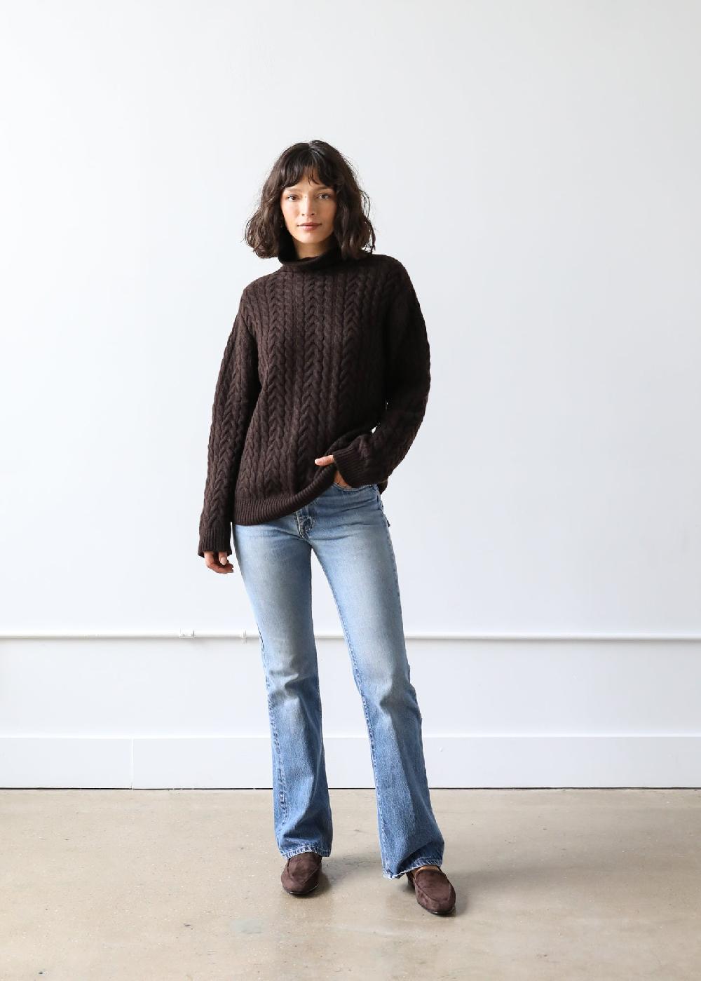 Estella Beatrice Sweater In Espresso Cashmere