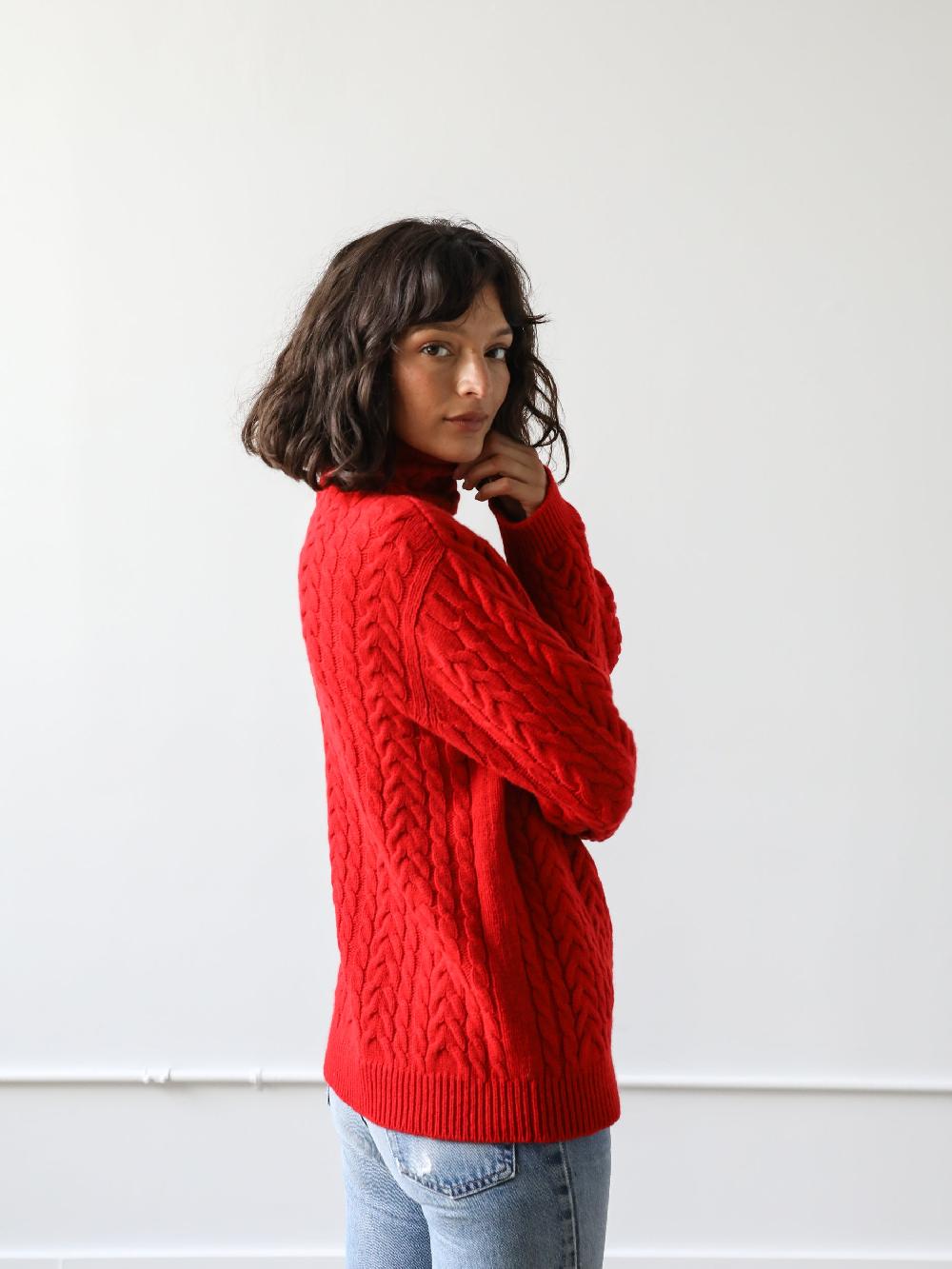 Estella Beatrice Sweater In Scarlett Red Cashmere