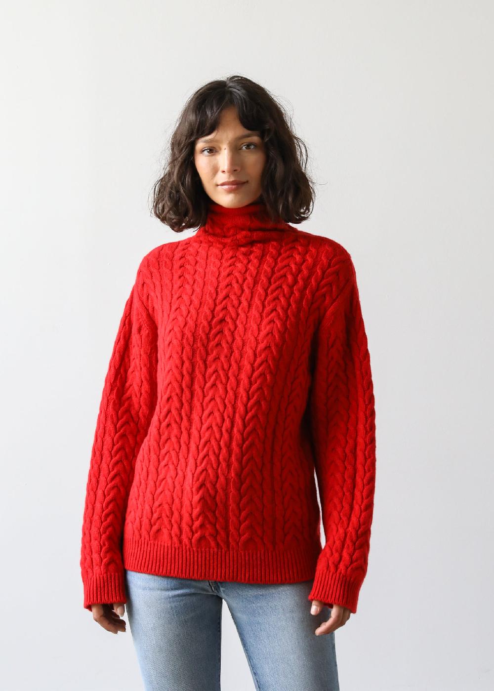 estella Beatrice Sweater in Scarlett Red Cashmere
