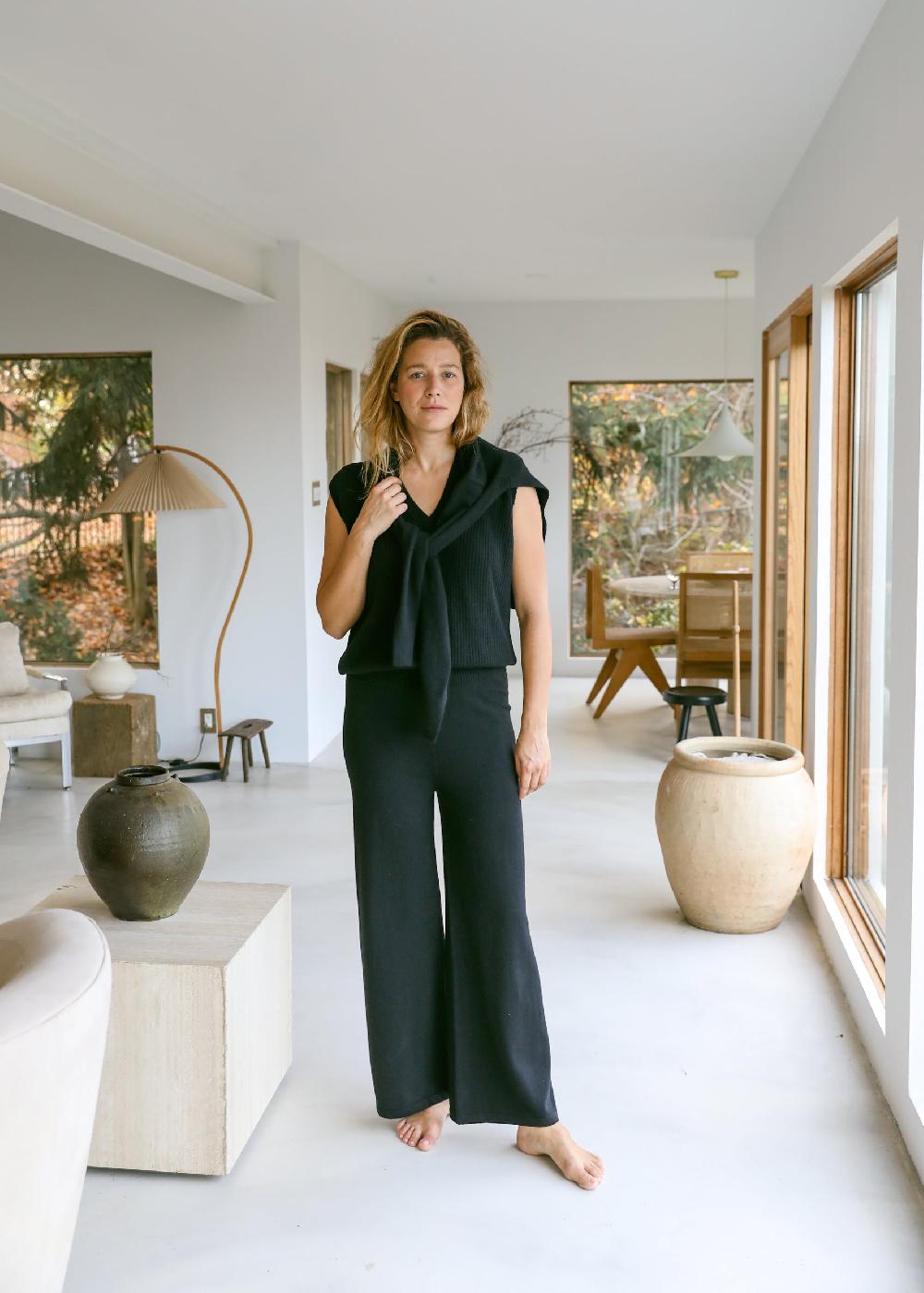 Estella Camille Pants In Black Cashmere