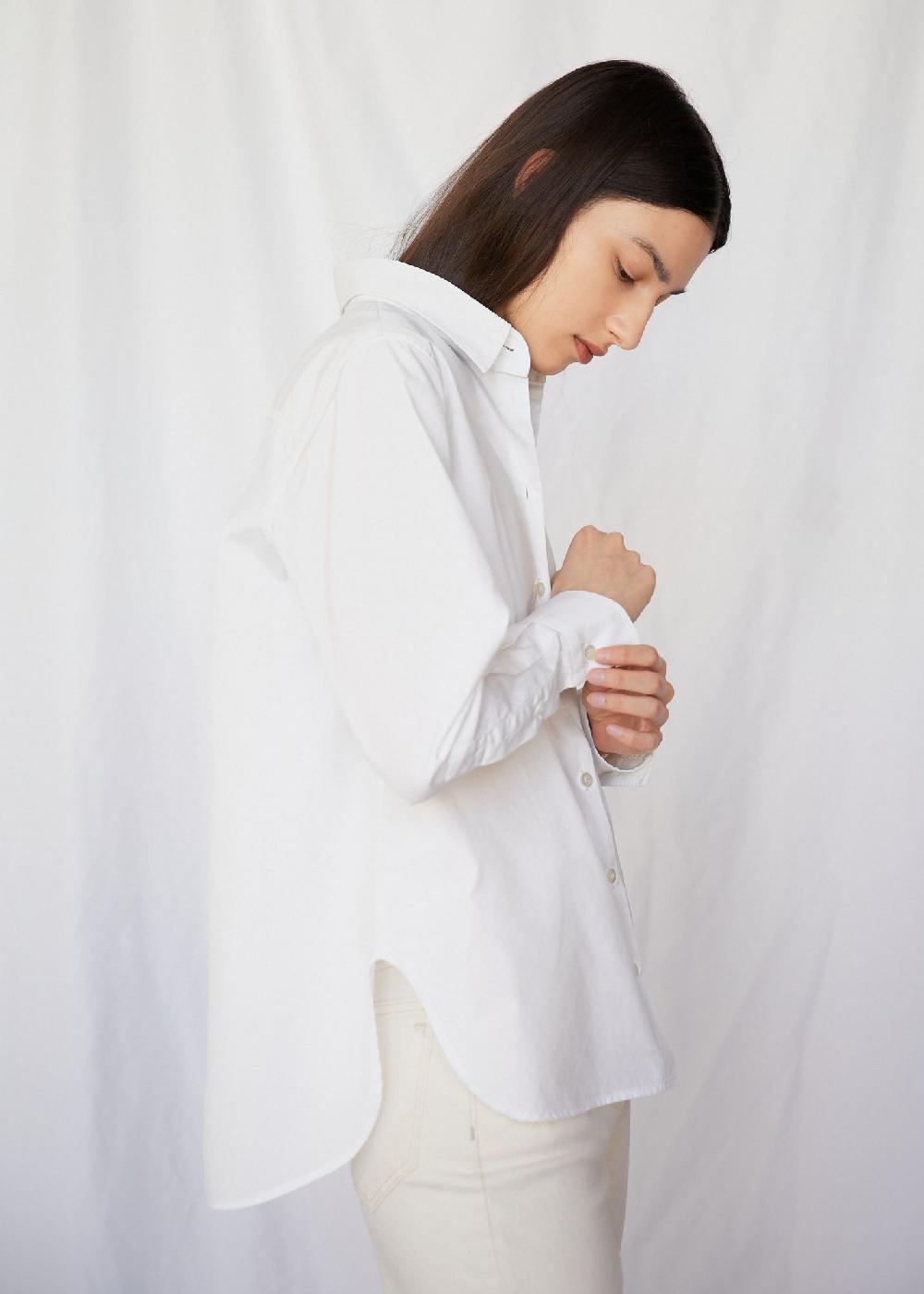 Estella Carolyn Button Up In White Poplin