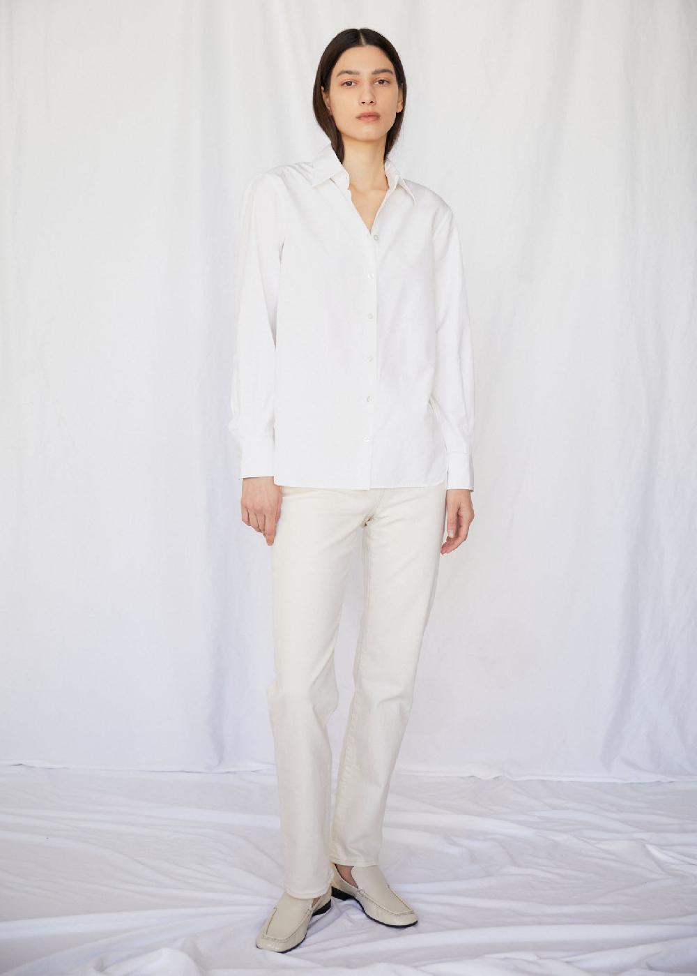 estella Carolyn Button Up in White Poplin