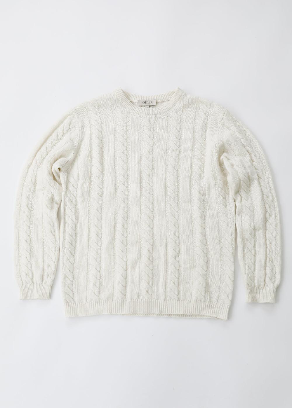 Estella Daria Cable Knit Pullover In Winter White