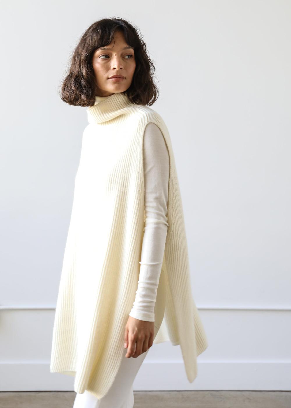 estella Gia Dickey Sweater in Ivory Cashmere
