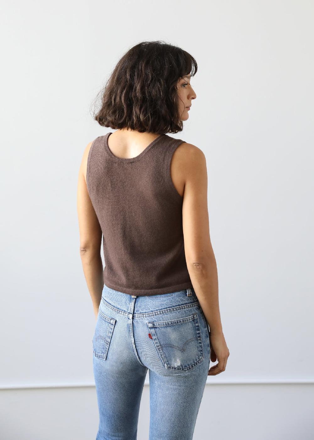 Estella Helena Tank In Coffee Brown Cashmere
