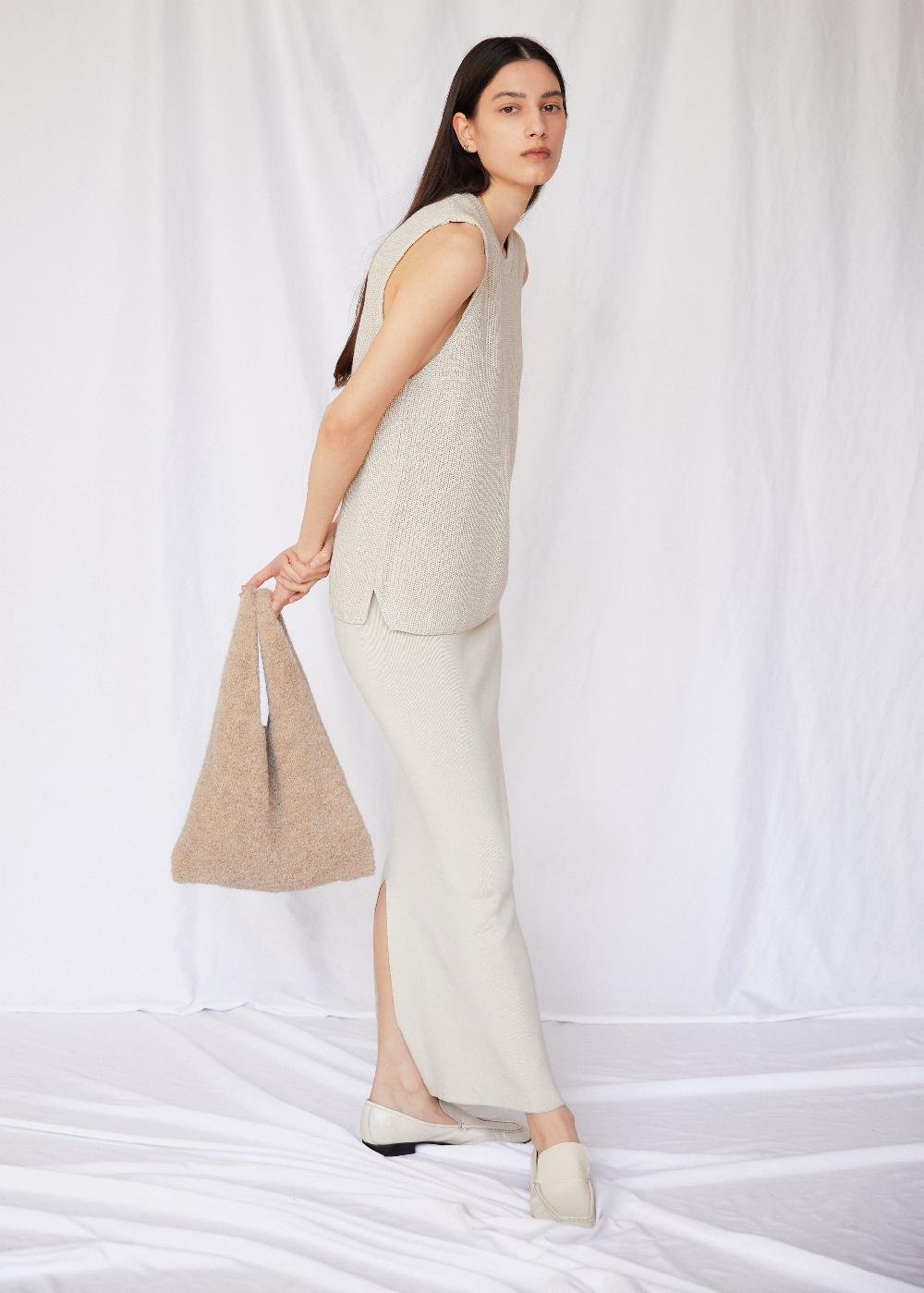 estella Jodie Alpaca Knit Tote in Sand