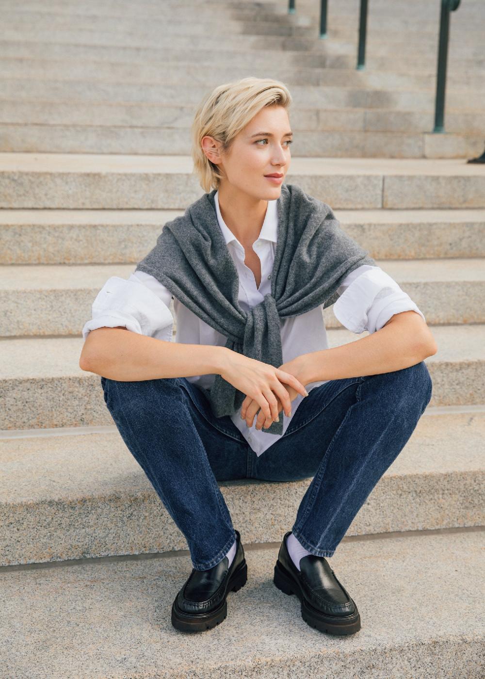 Estella Johanna Chunky Loafer In Black Leather