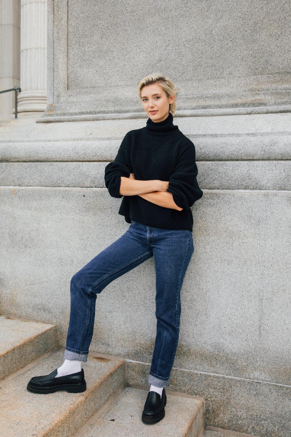 Estella Johanna Chunky Loafer In Black Leather