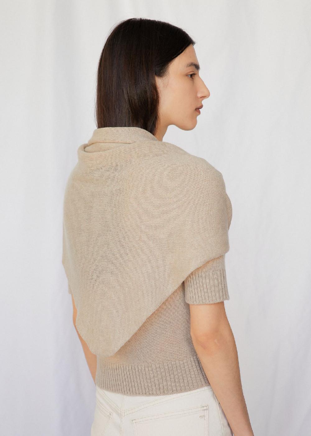Estella Juliana Triangle Scarf In Wheat Cashmere