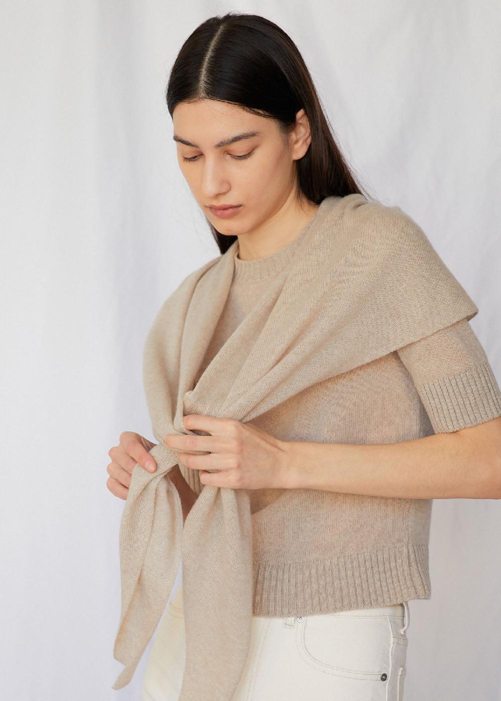 estella Juliana Triangle Scarf in Wheat Cashmere