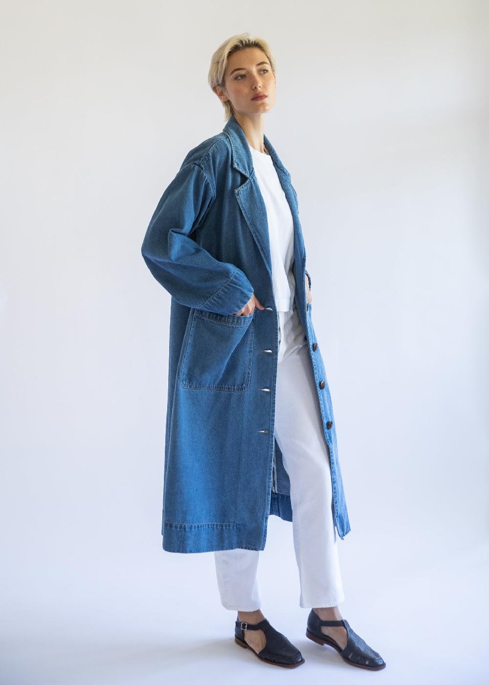 estella Natalie Denim Work Jacket in Medium Indigo