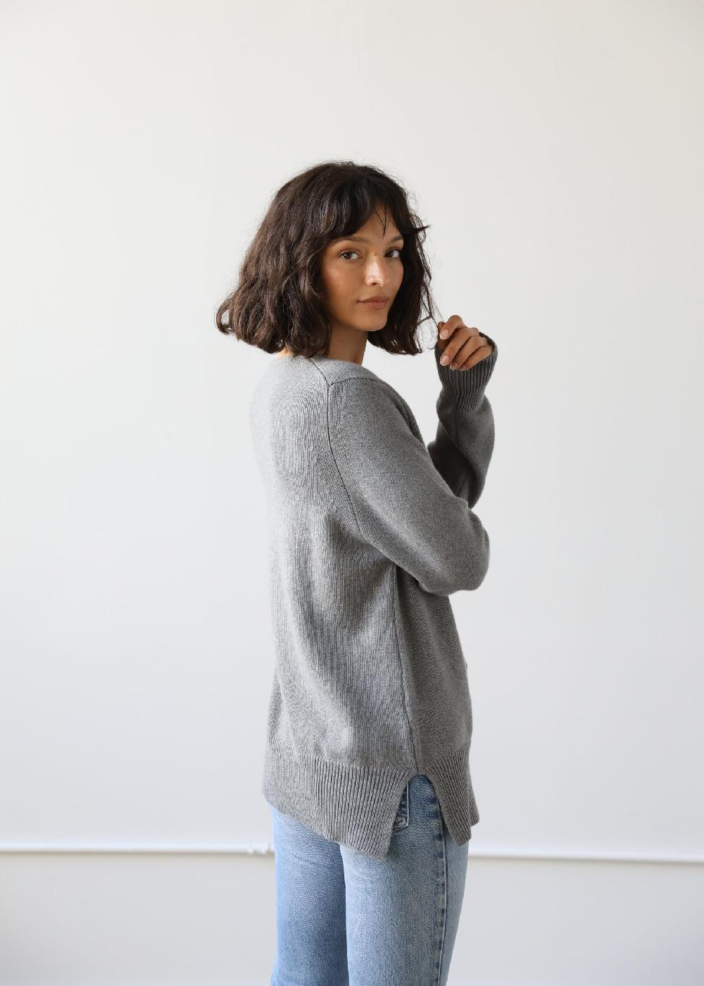 Estella Valentina Sweater In Grey Cashmere