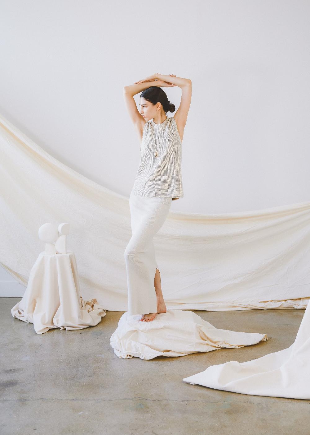 Estella Whitley Tank In Ecru