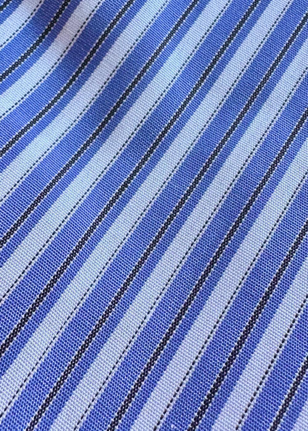 Estella Gemma Button Up Shirt In Cornflower Stripe Cotton Poplin