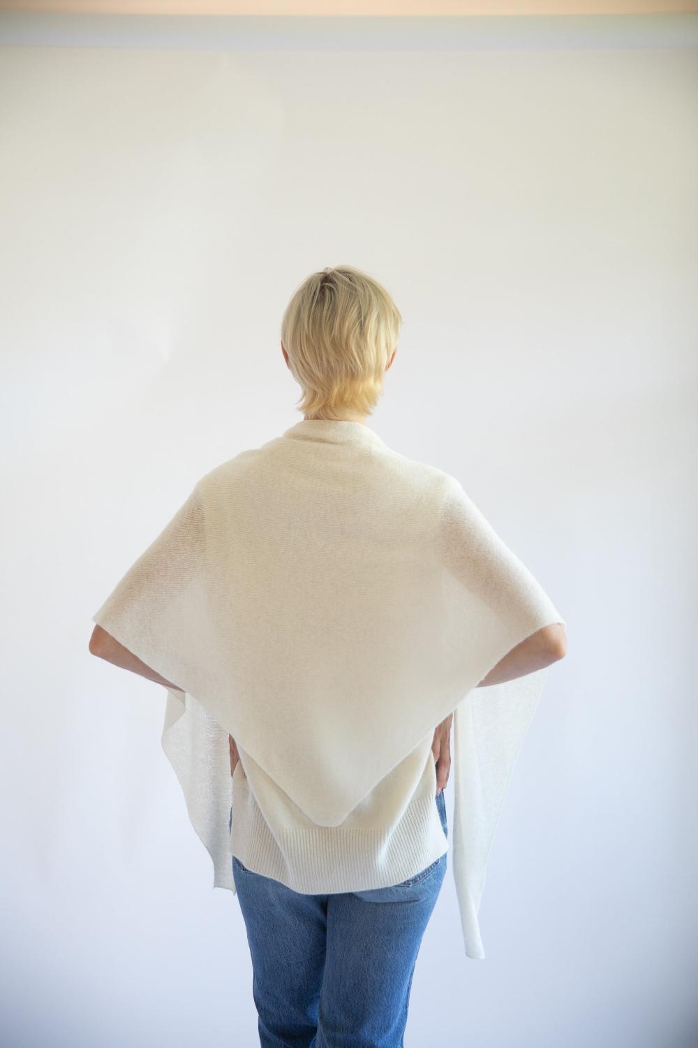 Estella Juliana Triangle Scarf In Alabaster Cashmere