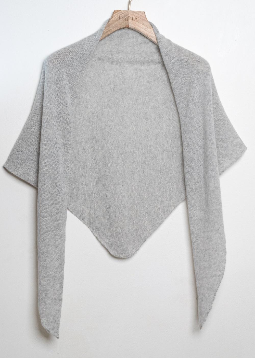 estella Juliana Triangle Scarf In Gray Mist Cashmere