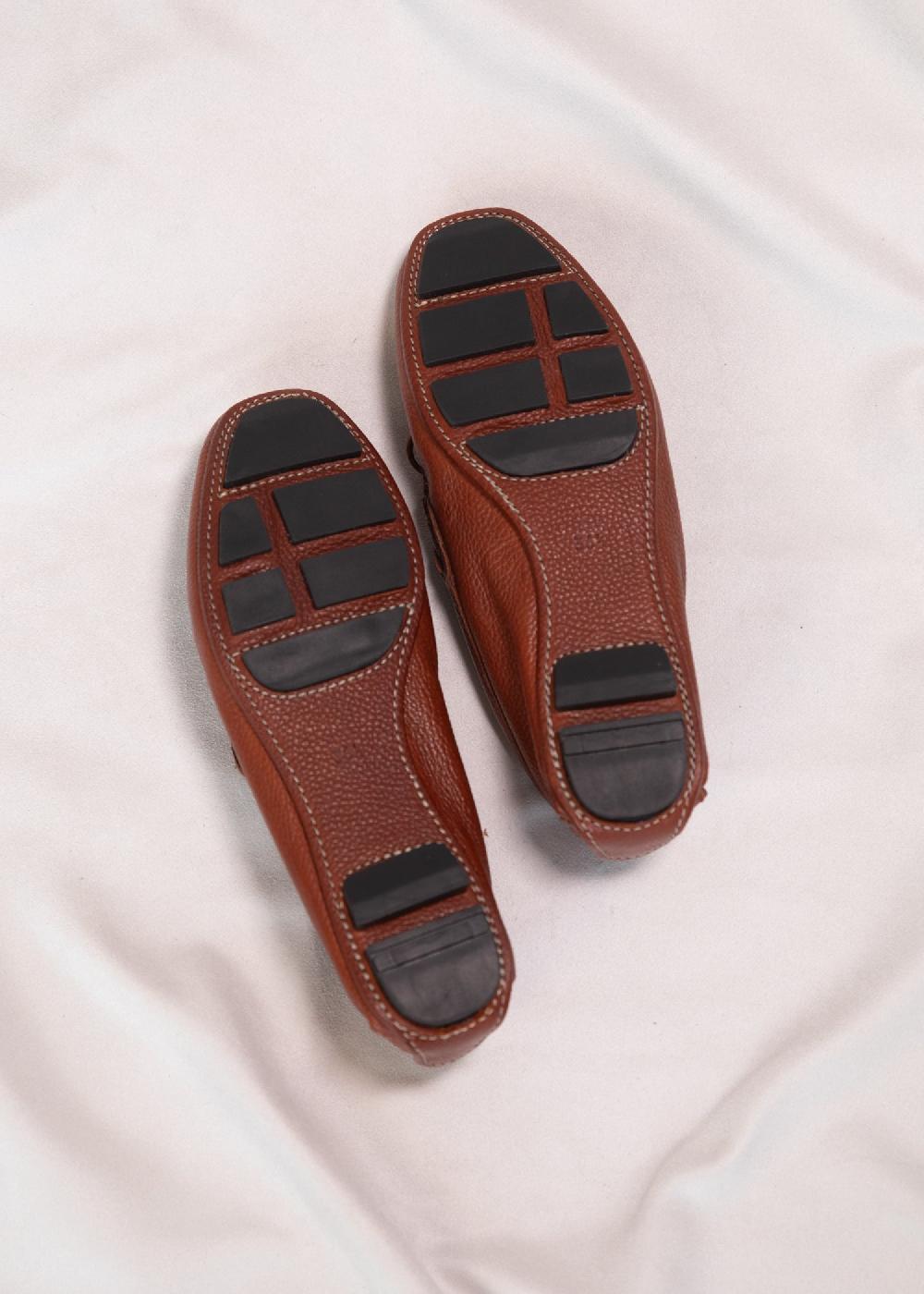 Estella Liv Driving Shoe In Terracotta Pebbled Leather