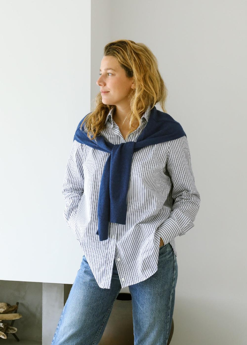 estella Valetta Sweater Scarf in Cobalt Blue Cashmere