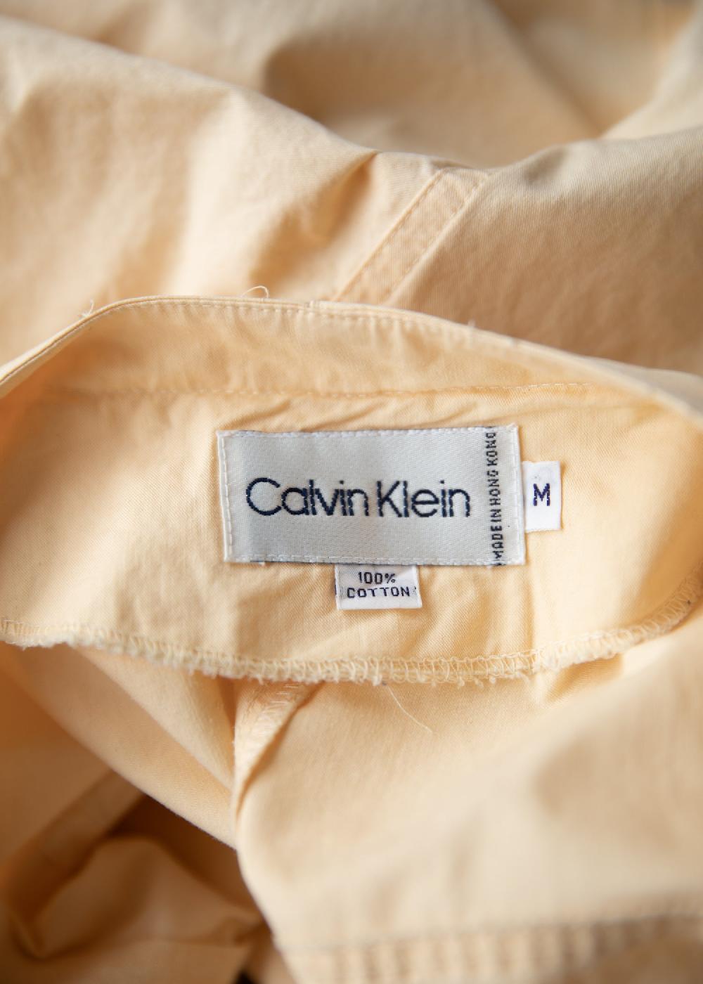 Estella Vintage 1980s Calvin Klein Oversized Cotton Jumpsuit In Butter Yellow