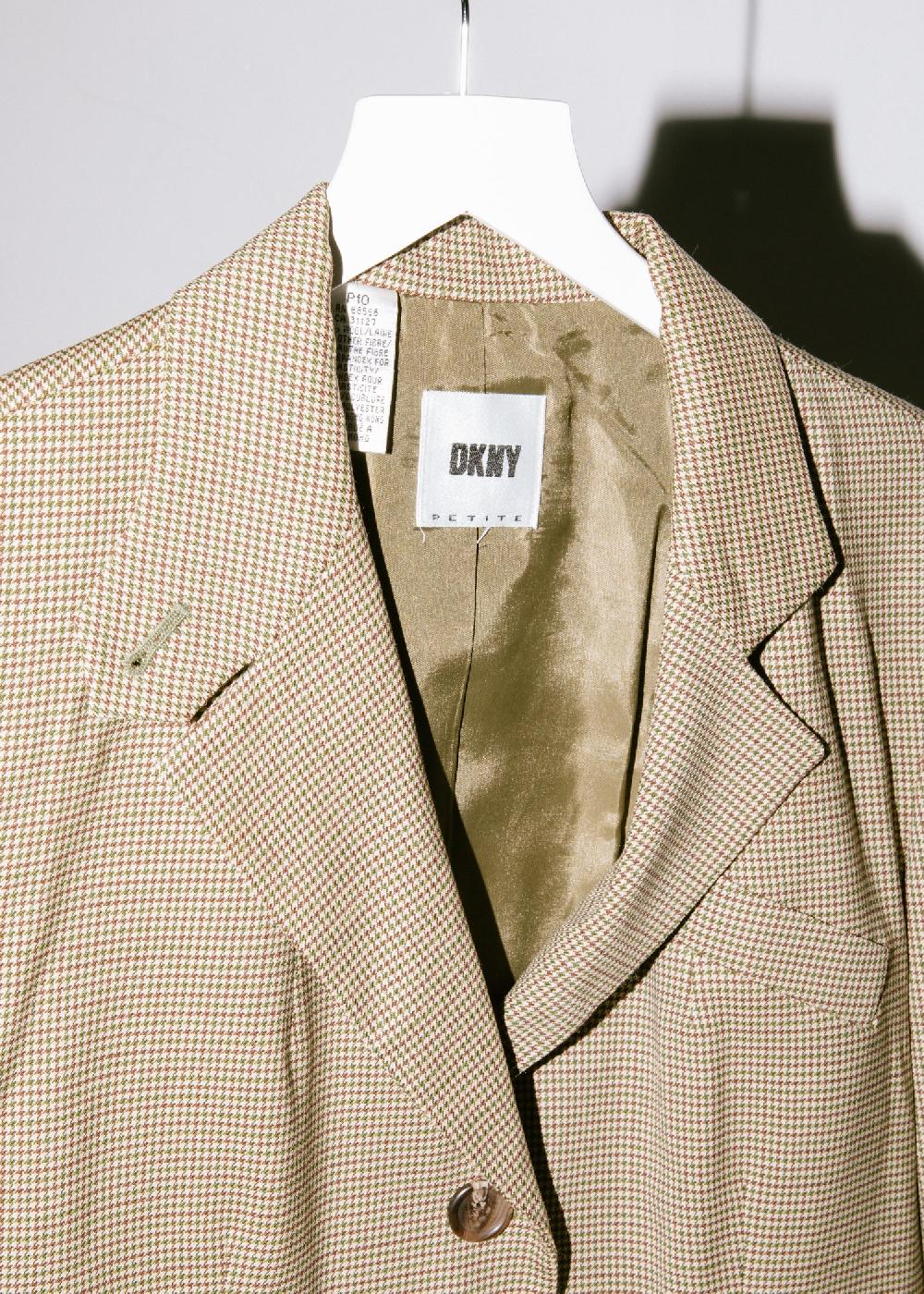 Estella Vintage 1990s DKNY Wool Blazer In Houndstooth