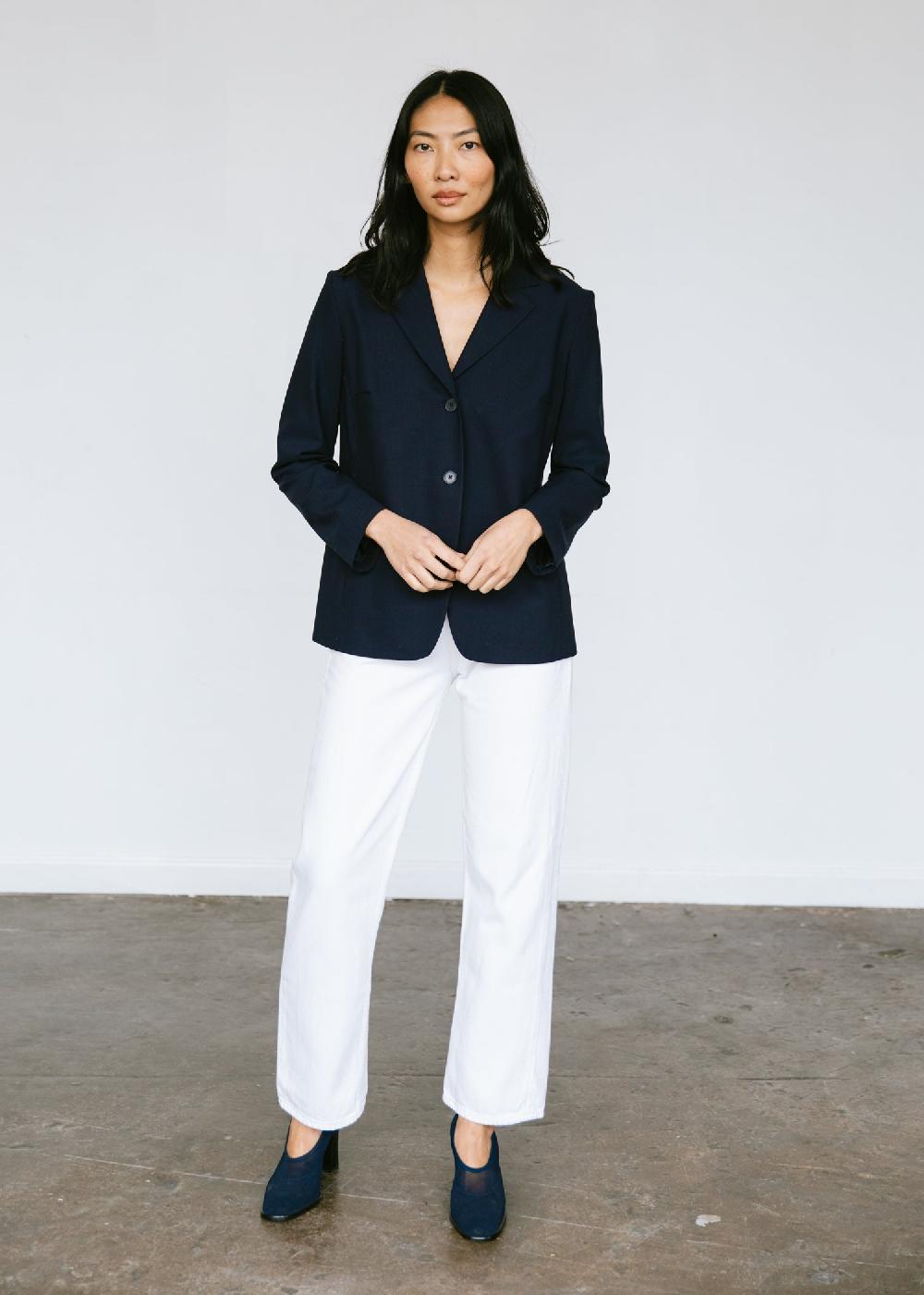 Estella Vintage 1990s Minimalist Jil Sander Blazer In Deep Navy