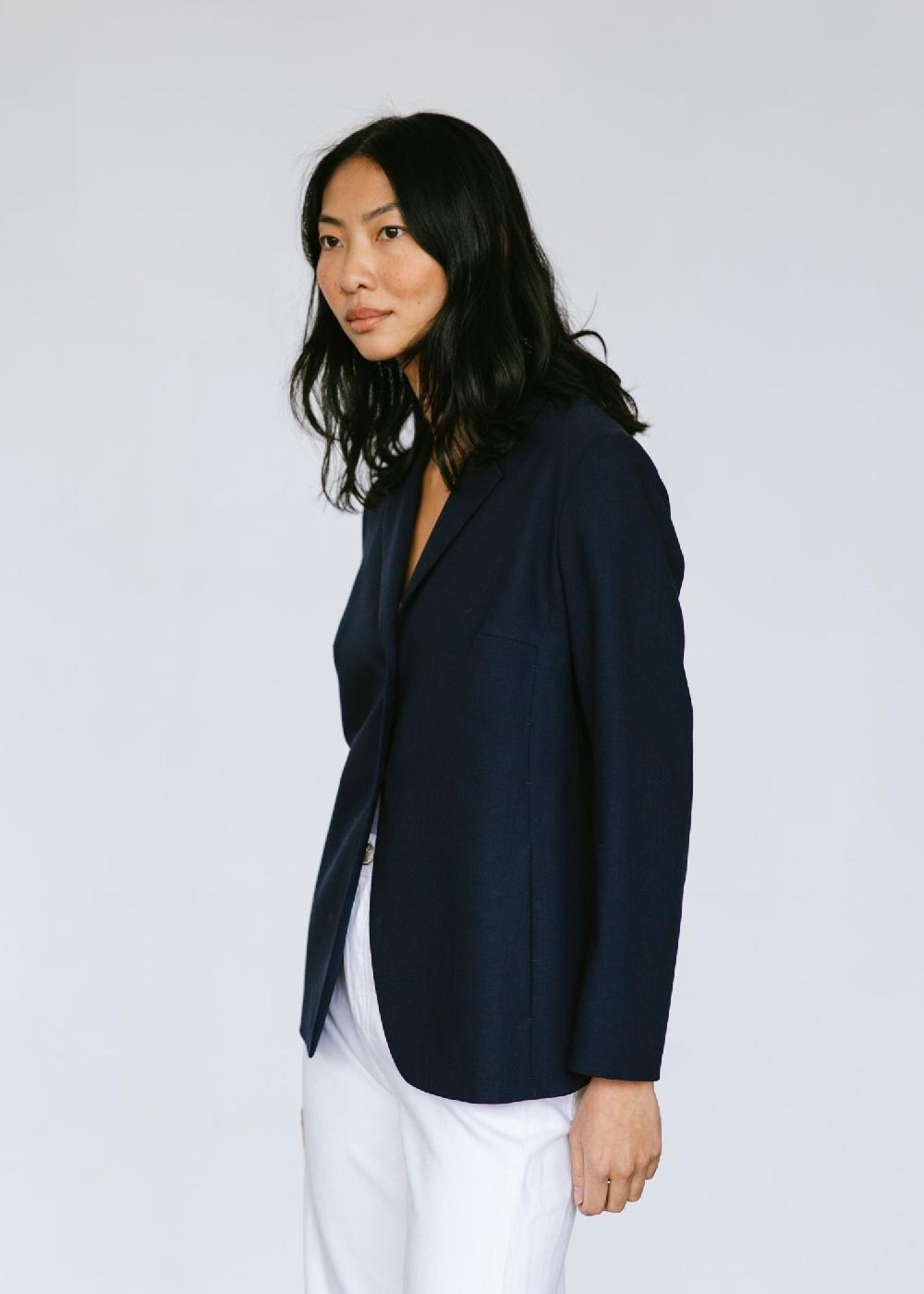 Estella Vintage 1990s Minimalist Jil Sander Blazer In Deep Navy