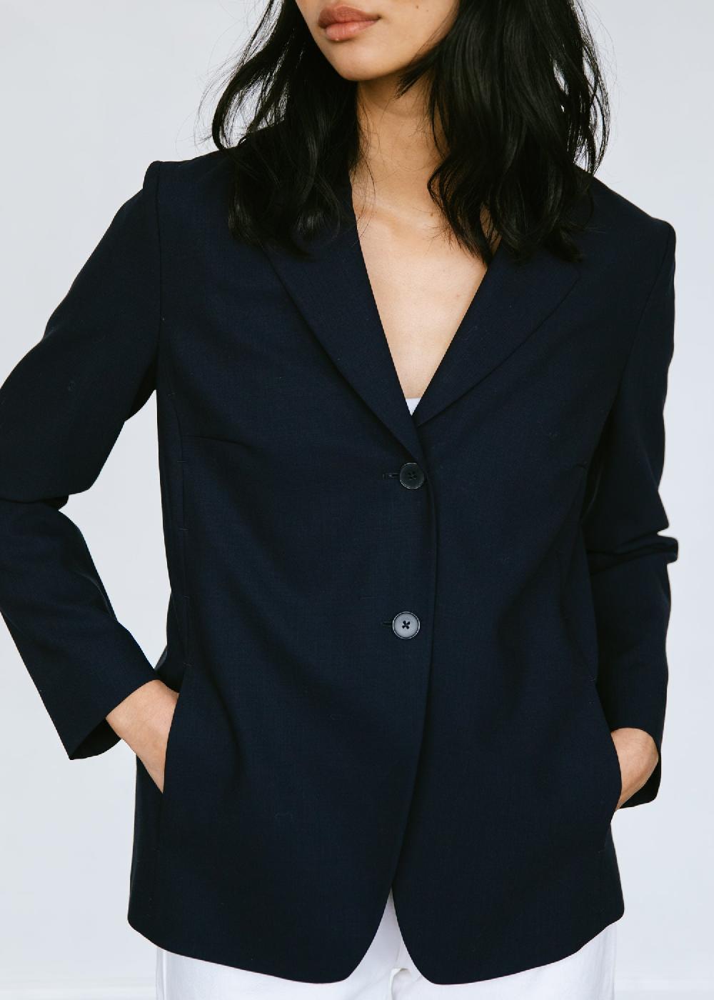 Estella Vintage 1990s Minimalist Jil Sander Blazer In Deep Navy