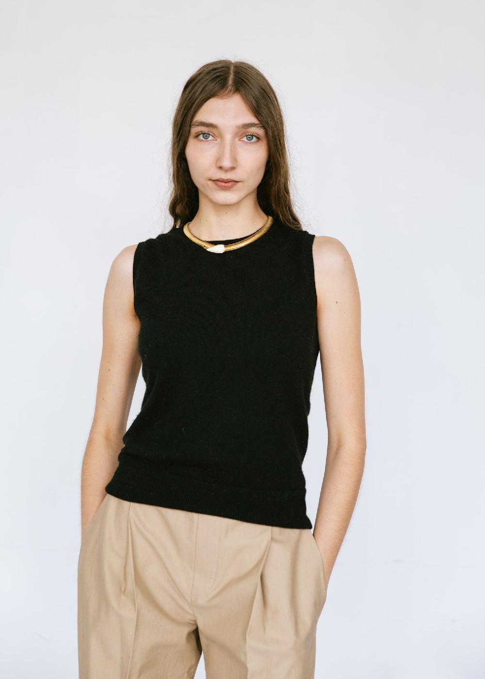 Estella Vintage 1990s Omega Chain Collar Choker Necklace In Enamel And Gold