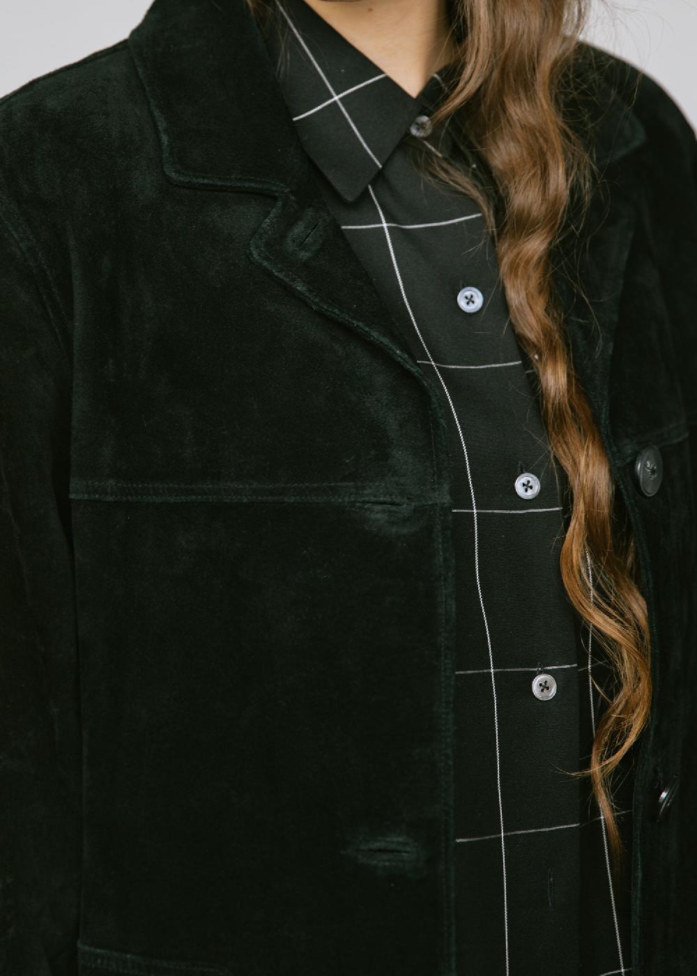 Estella Vintage 1990s Relaxed Fit Suede Jacket In Black