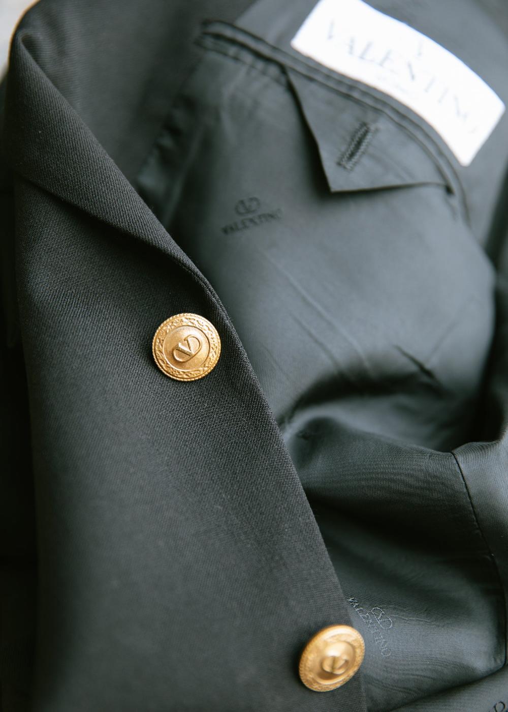 Estella Vintage 1990s Valentino Menswear Oversized Blazer In Black