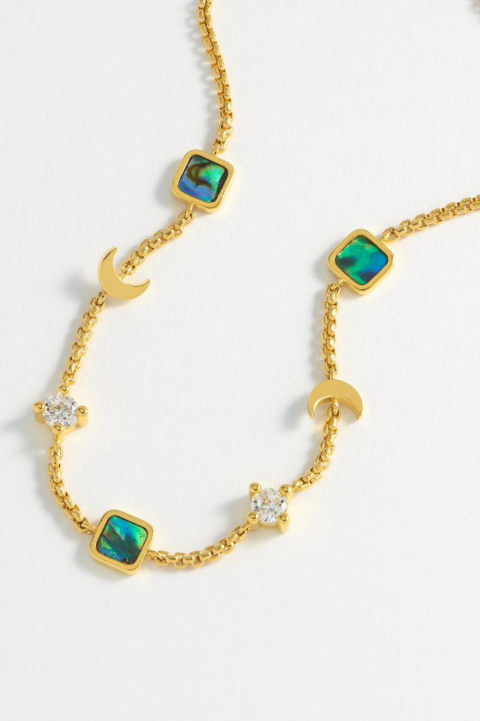 Estella Bartlett Abalone CZ Moon Bracelet Gold Plated | Abalone
