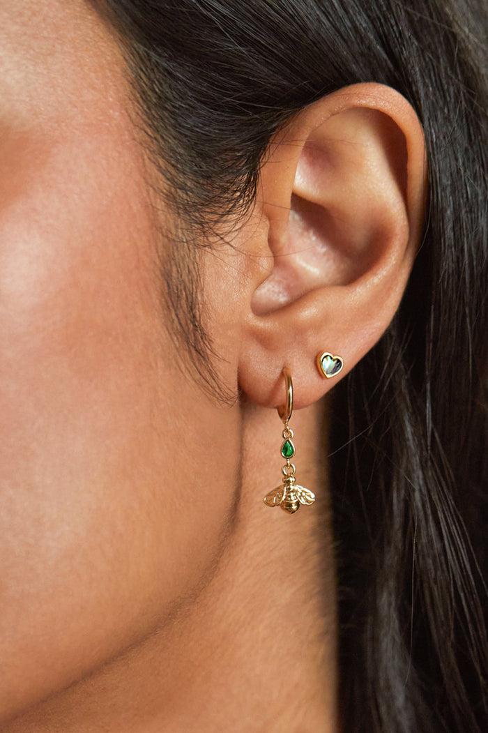 Estella Bartlett Abalone Heart Studs Gold Plated | Abalone